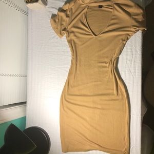 Light Brown Fitted Dress